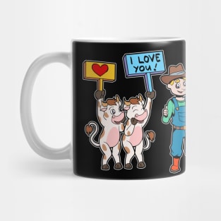 Cows love the farmer - cow farmer Mug